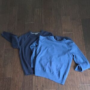 Two Men's Italian Merino Yarn Crewneck Sweaters
